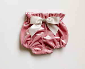 Holiday Velvet Bow Bloomers